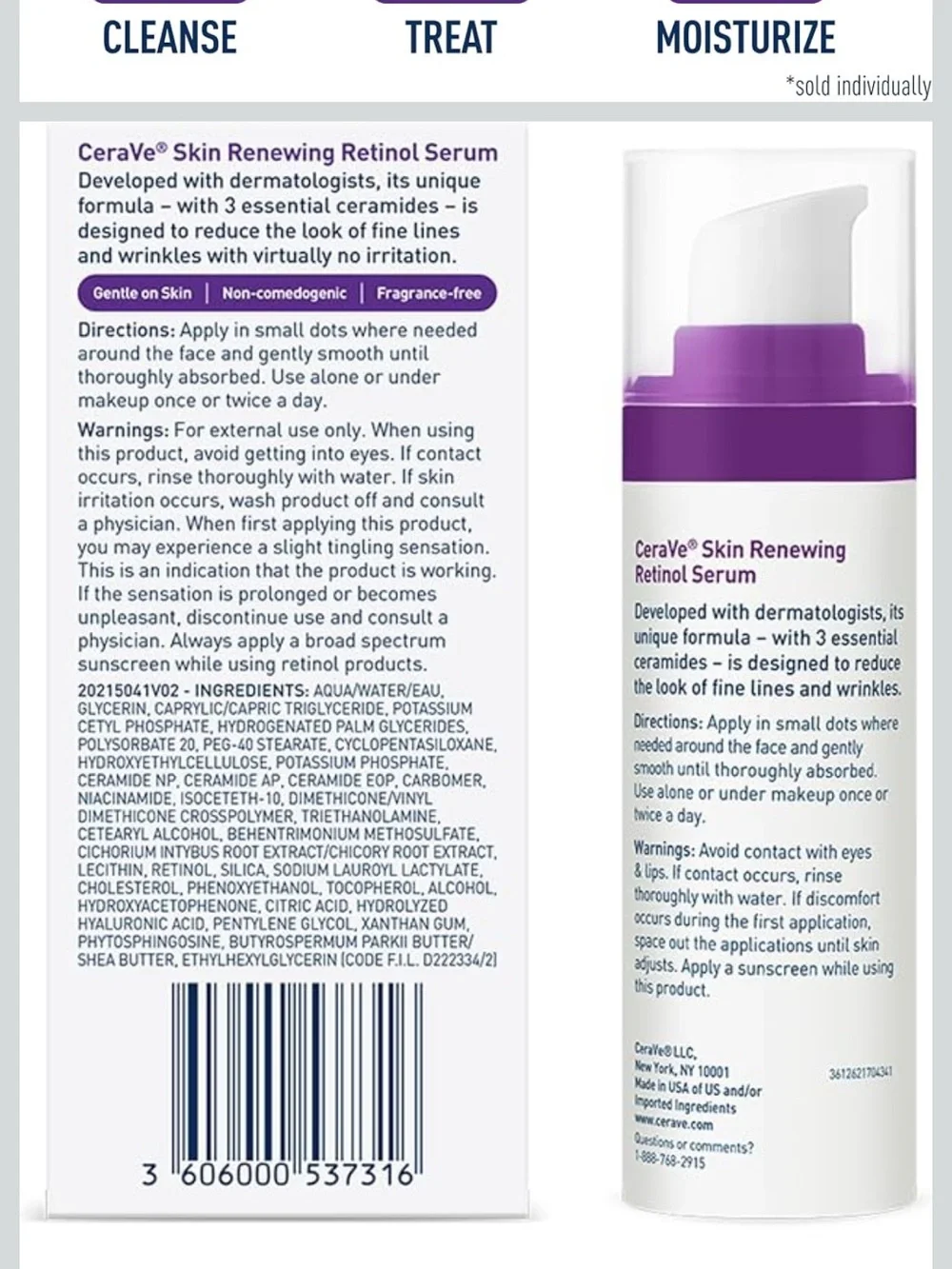 CeraVe Anti Aging Retinol Serum Face Encapsulated Retinol Smooths Wrinkles Skin